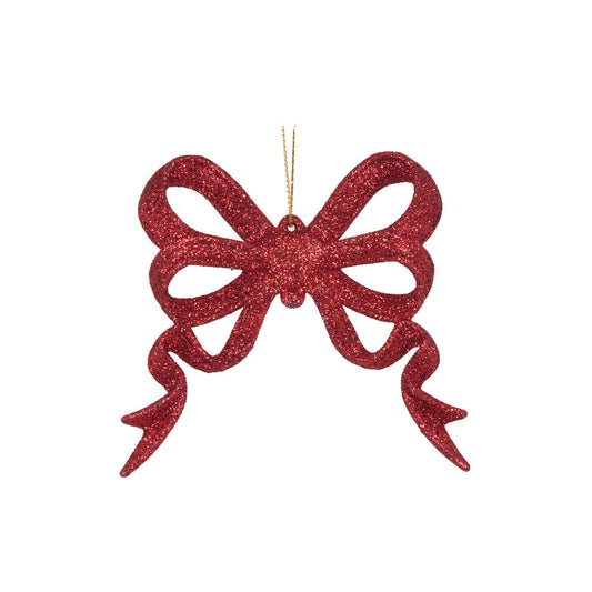 Red Glitter Bow Ornament - My Christmas