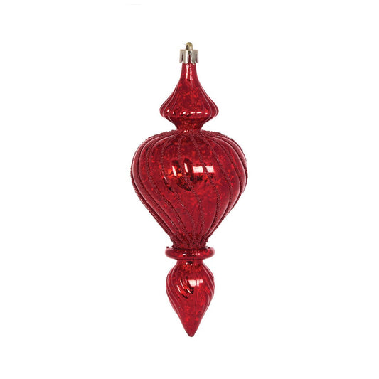 Red Mercury Round Finial - My Christmas