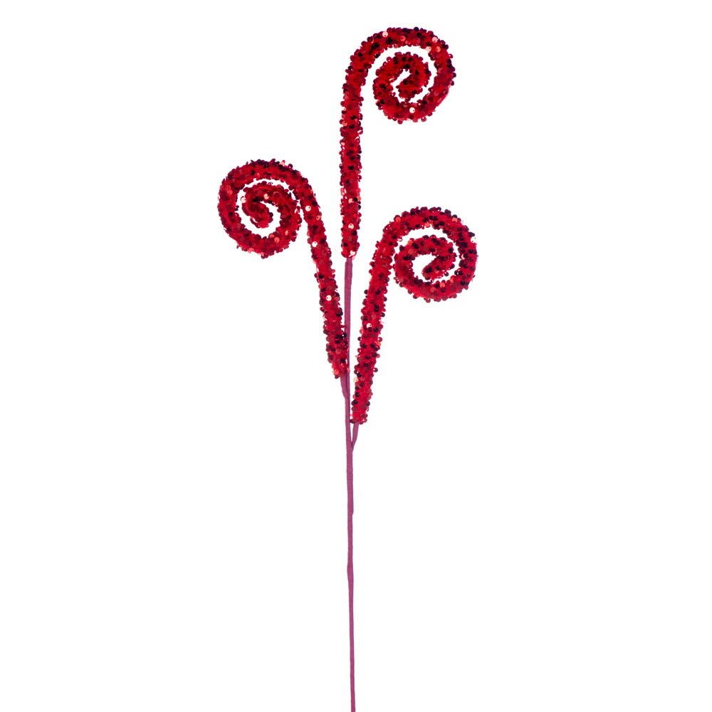 Red Sequin Swirl Spray - My Christmas