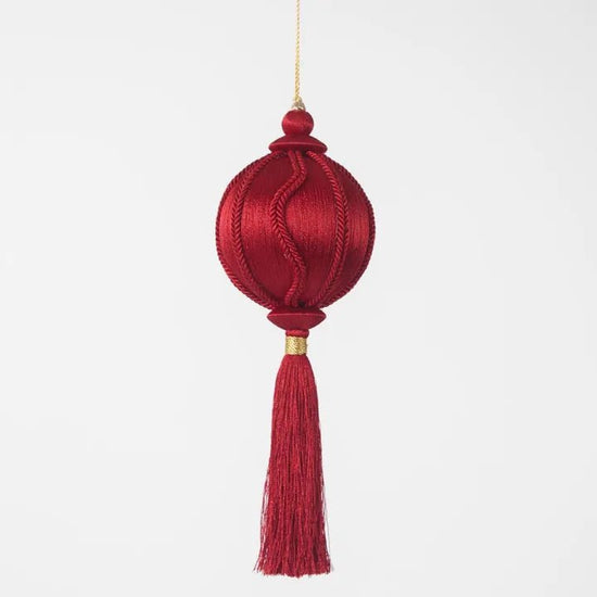 Red Silk Tassel Bauble - My Christmas
