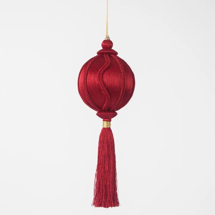 Red Silk Tassel Bauble - My Christmas