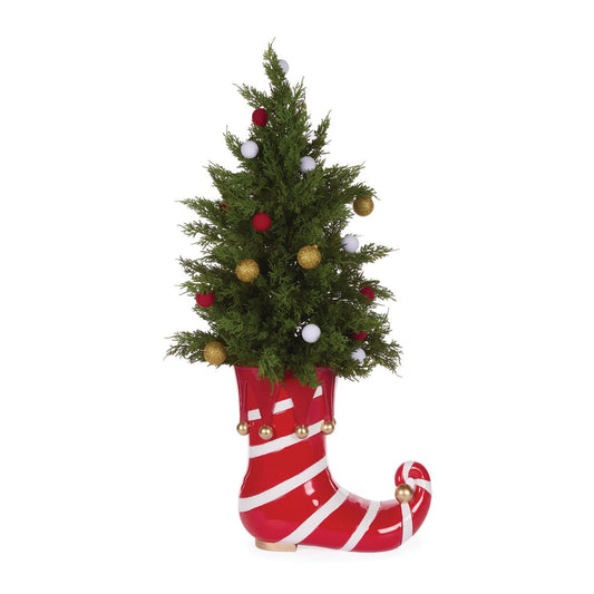 Red Stripe Elf Boot Christmas Tree - My Christmas