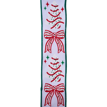 Red, White and Emerald Candy Bow and Tree Ribbon - My Christmas