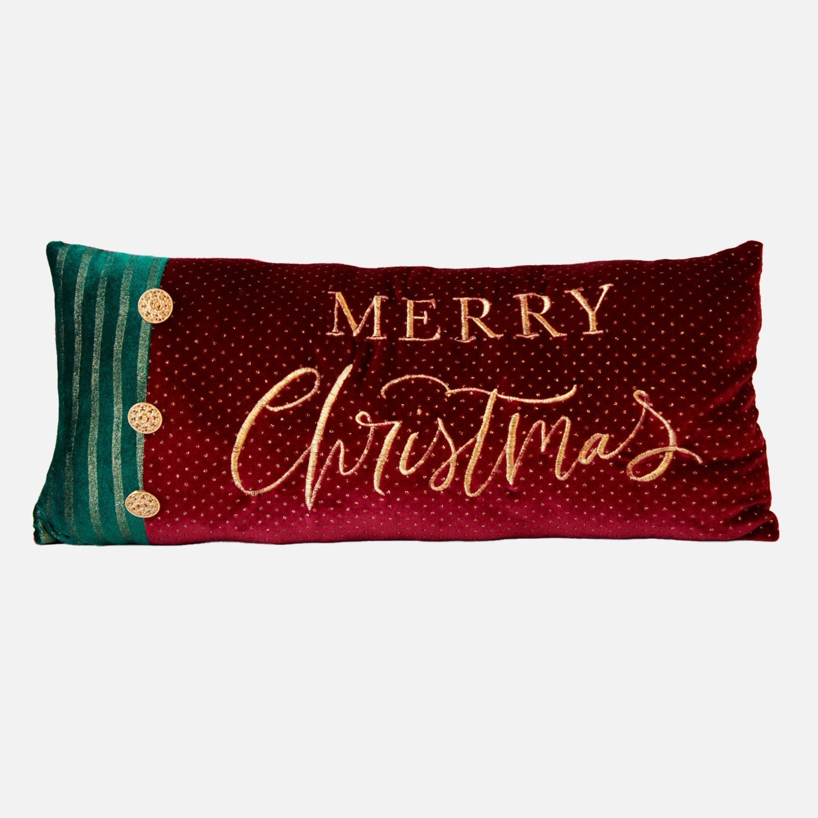 Regal Red and Green Christmas Cushion - My Christmas