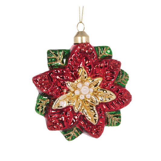 Retro Poinsettia Ornament - My Christmas
