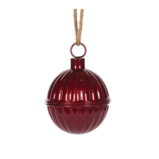 Ribbed Burgundy Bell - 12cm - My Christmas