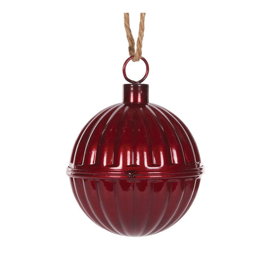 Ribbed Burgundy Bell - 14cm - My Christmas