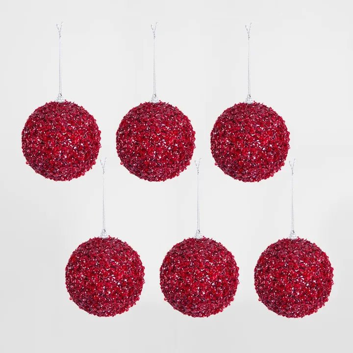 Ruby Crunch Bauble - Set of 6 - My Christmas
