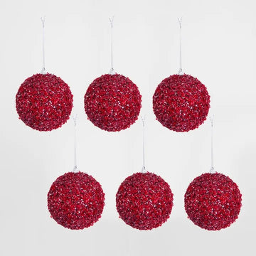 Ruby Crunch Bauble - Set of 6 - My Christmas