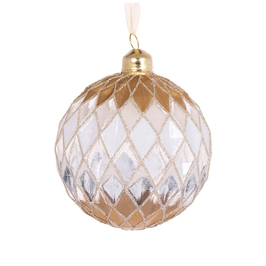 Silver and Gold Harlequin Bauble - My Christmas