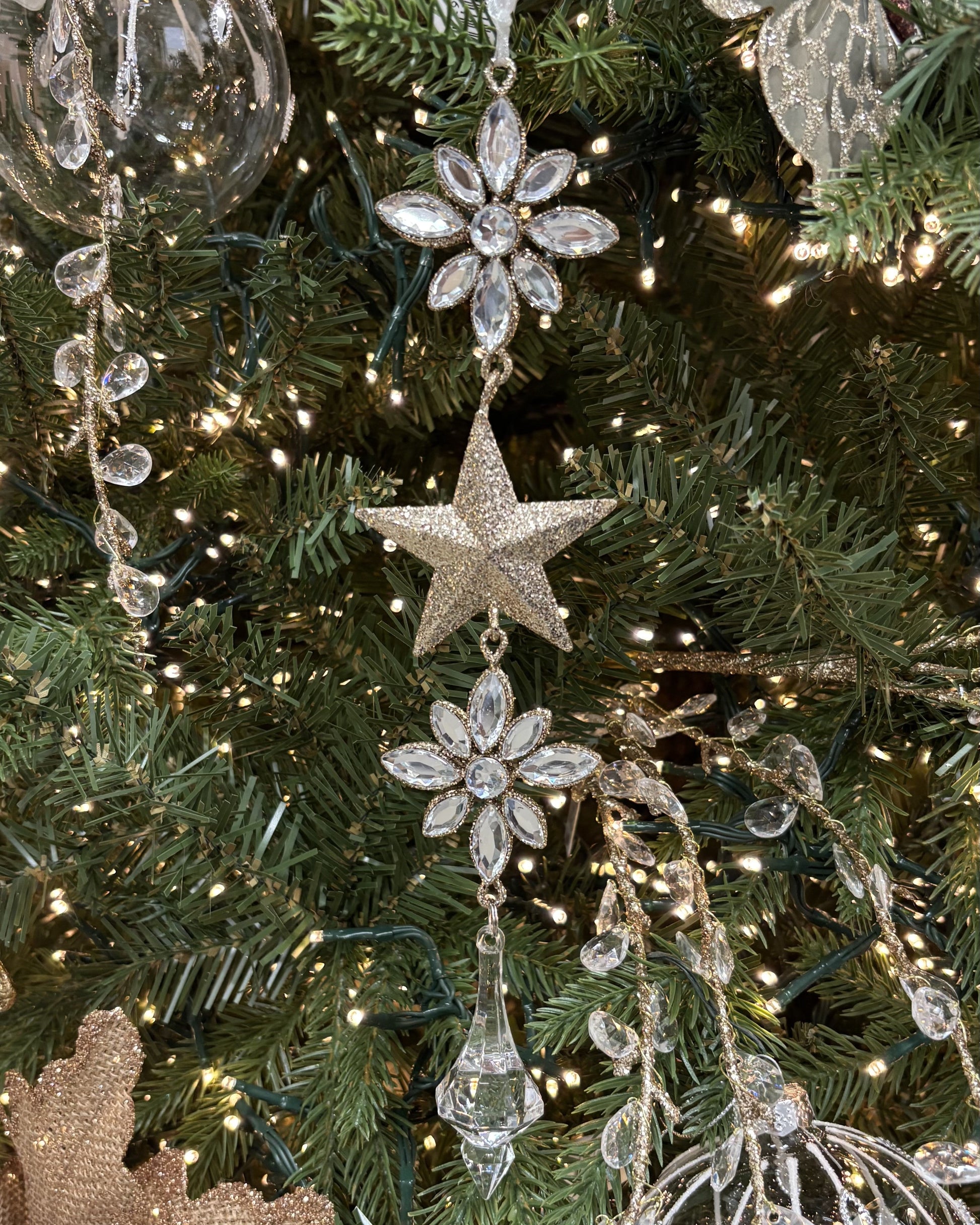 Silver and Gold Jewel Star Ornament - My Christmas