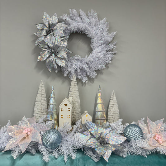 Silver Iridescent Poinsettia - My Christmas