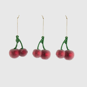 Sugared Cherry Ornaments - Set of 3 - My Christmas