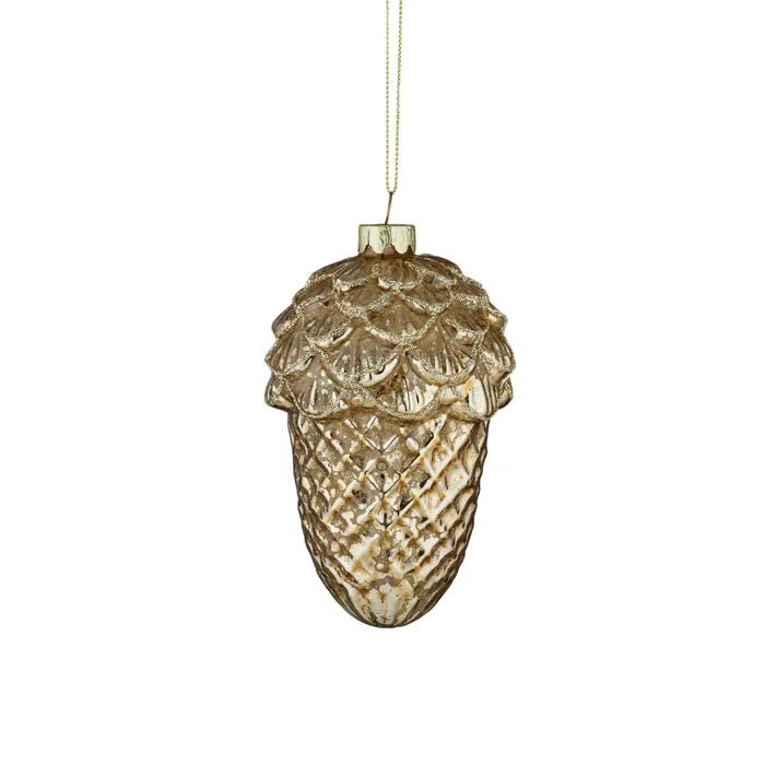Tawny Acorn Bauble Glass - My Christmas