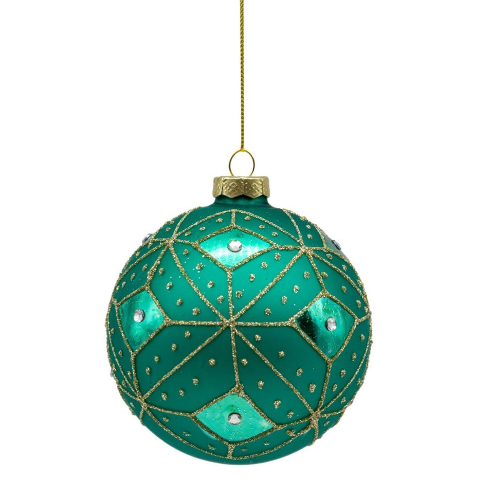 Teal and Gold Bauble - My Christmas