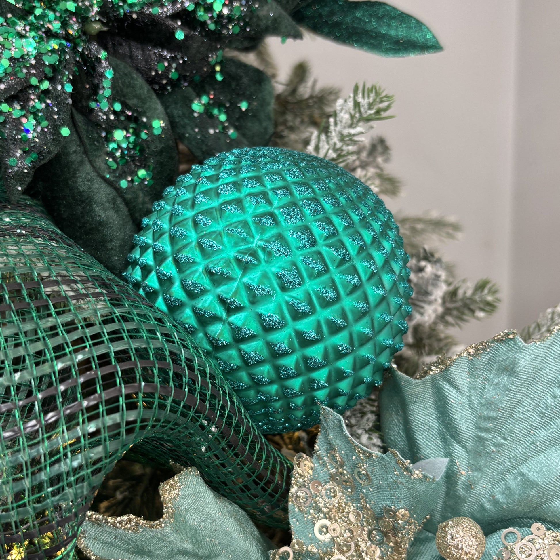 Teal Durian Bauble - 10cm - My Christmas