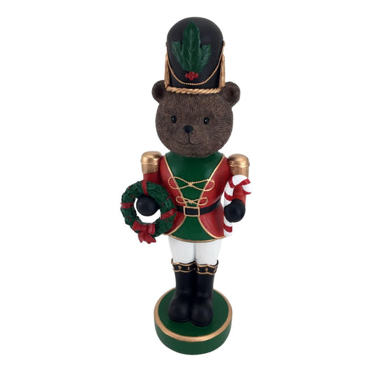 Traditional Bear Soldier with Wreath - My Christmas