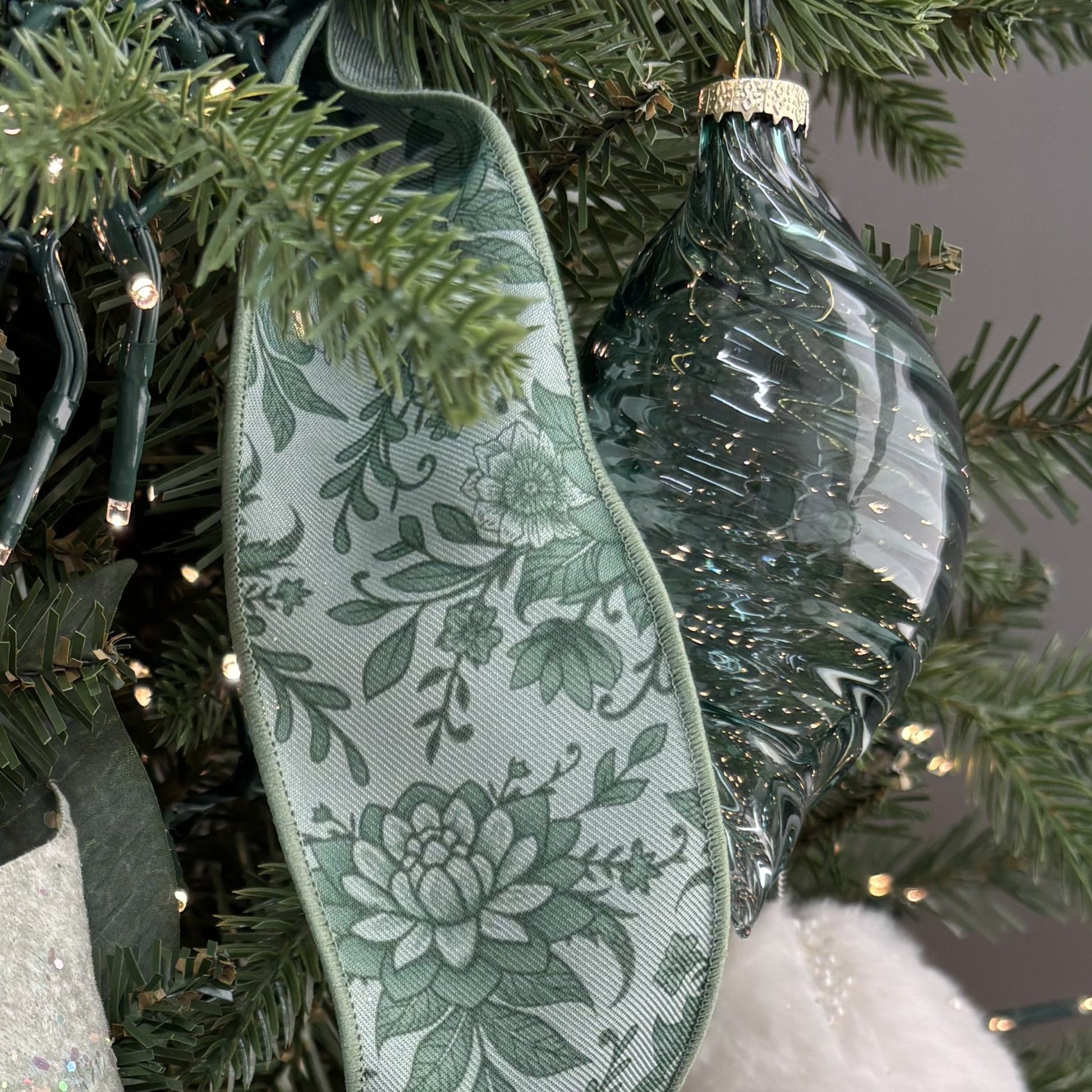 Transparent Smoky Green Glass Ornament - My Christmas