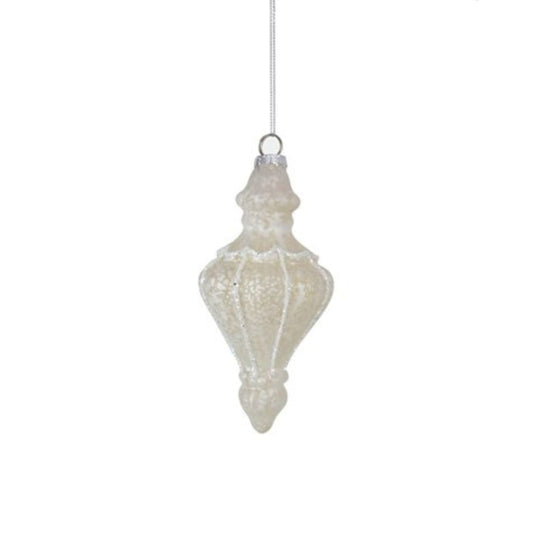 White and Silver Drop with Glitter Details - My Christmas