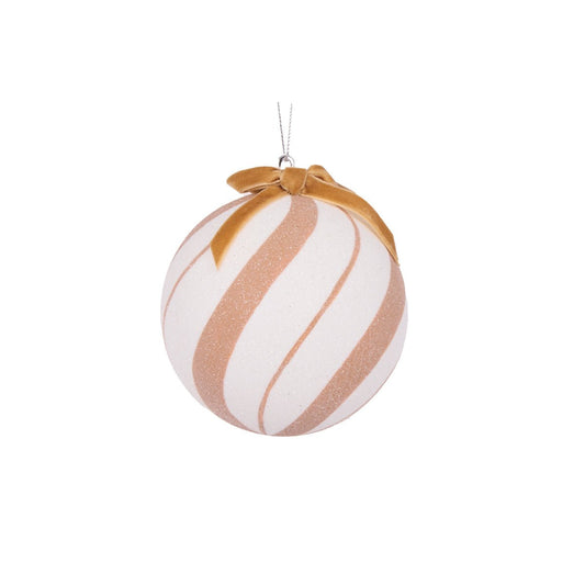 White Gingerbread Swirl Bauble - My Christmas