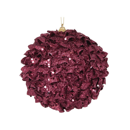 XL Burgundy Ruffles Bauble - My Christmas