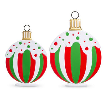 XL Green and Red Bauble Table Standing Signs - My Christmas