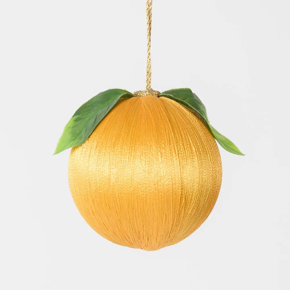 Yellow Silk Fruit Bauble - My Christmas