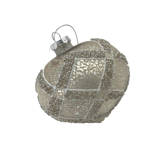 Platinum Glass Onion Ornament