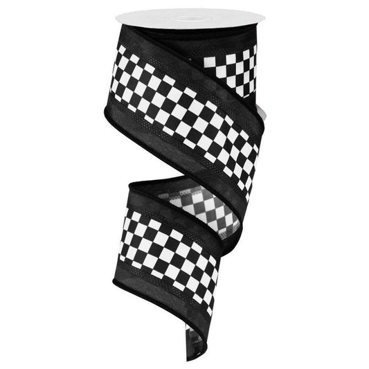 Black/White Check Ribbon - My Christmas