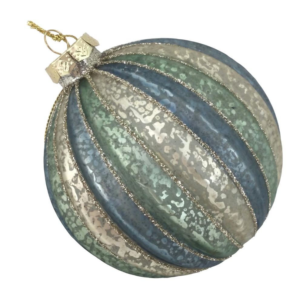 Blue Grey Ball Ornament, 10cm - My Christmas