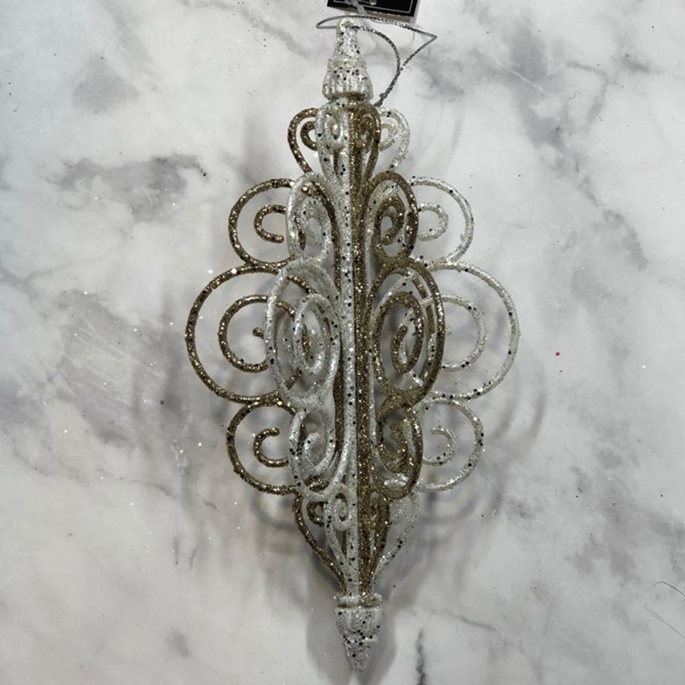 Champagne/Silver Glitter Ornament - My Christmas