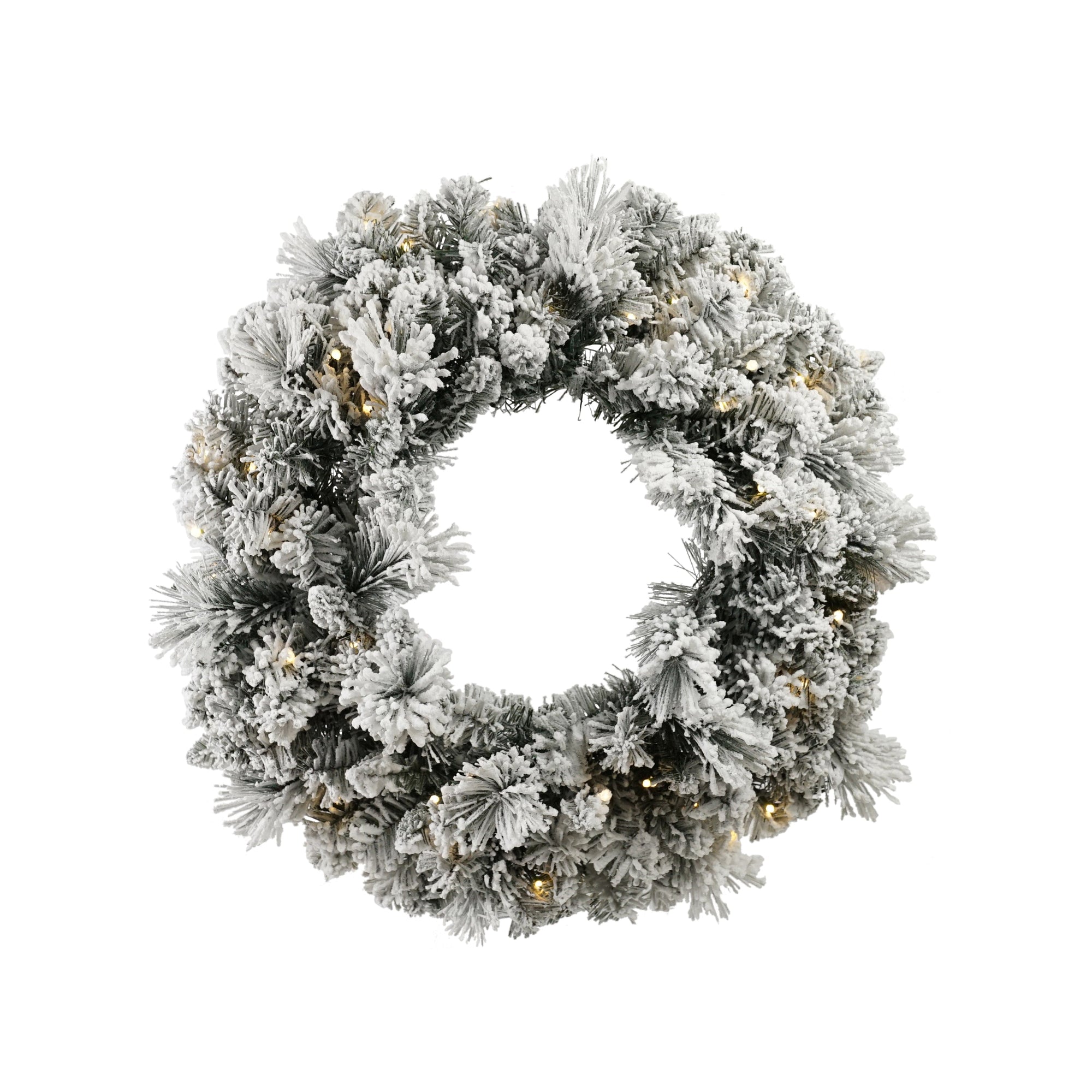 Flocked Lit Wreath, 60cm - My Christmas