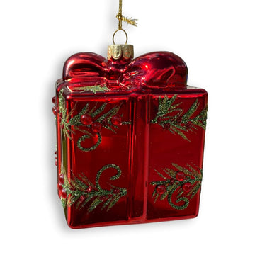 Glass Gift Box Ornament - My Christmas
