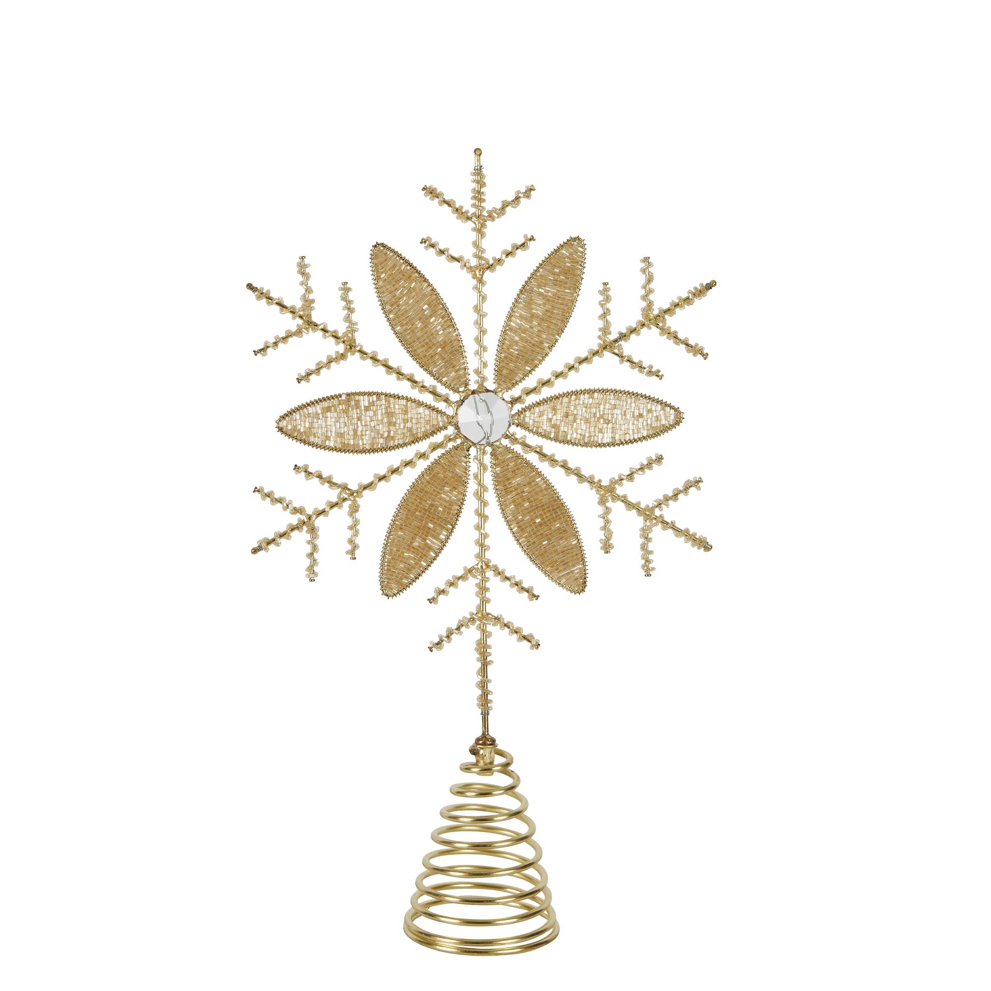 Gold Beaded Tree Topper - My Christmas