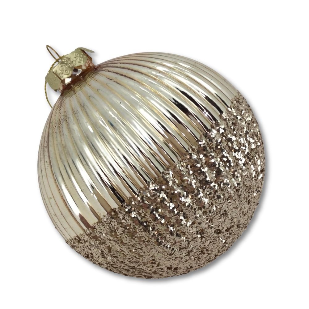 Gold Encrusted Ball Ornament, 10cm - My Christmas