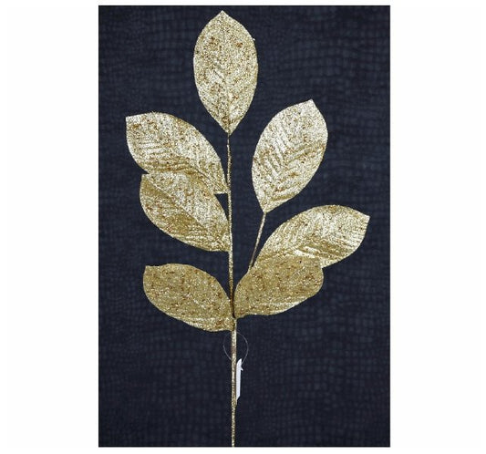 Gold Glitter Leaf Spray - My Christmas