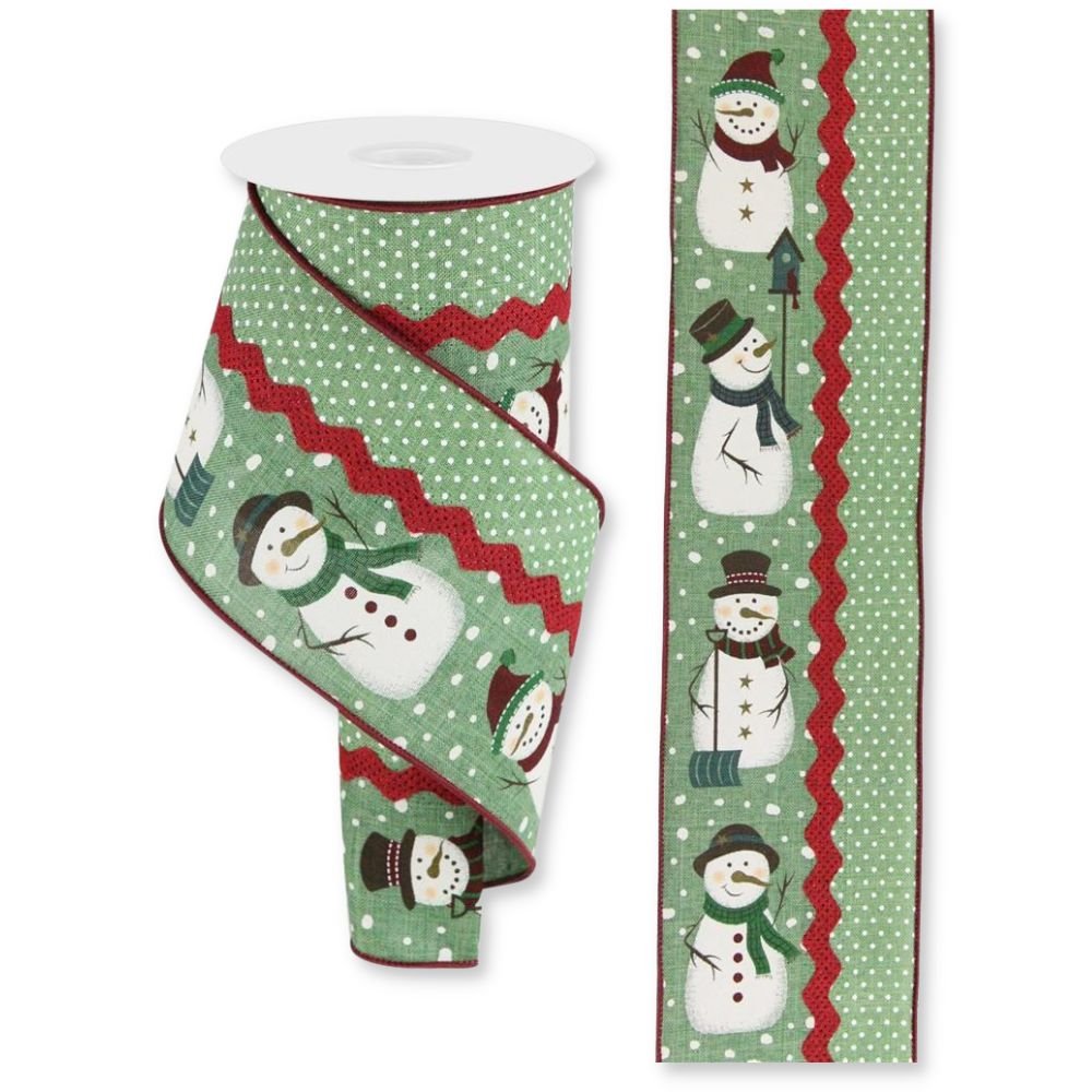 Green & Red Snowman Ribbon - My Christmas