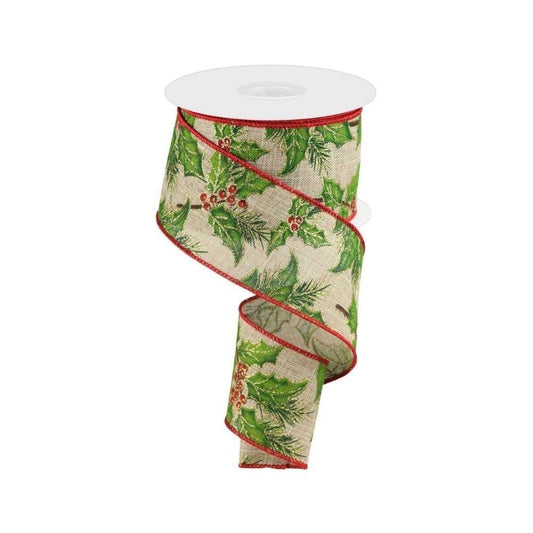 Holly Glitter Ribbon - My Christmas