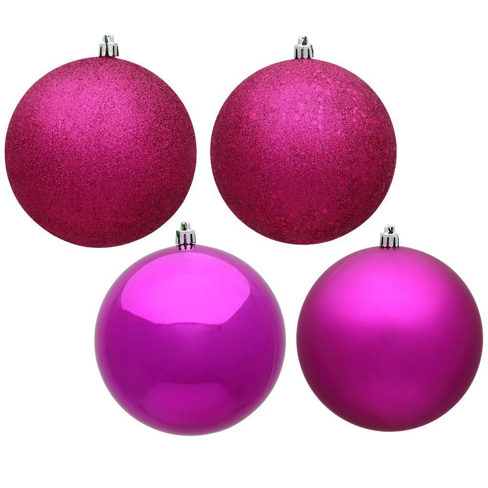Magenta Shatterproof Baubles, 3 Sizes - My Christmas