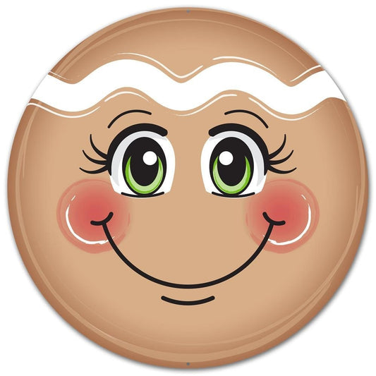 Metal Gingerbread Face Sign - My Christmas