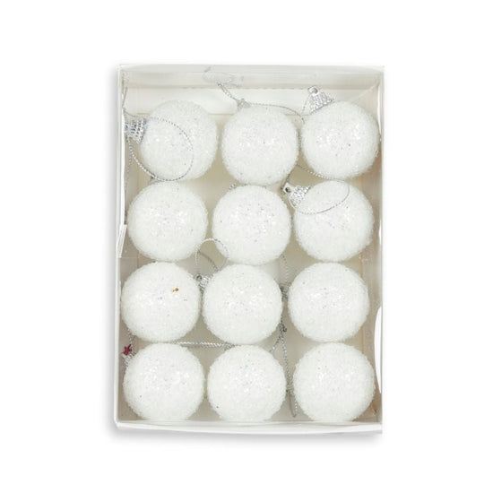 Mini White Sugar Baubles, Pack of 12 - My Christmas