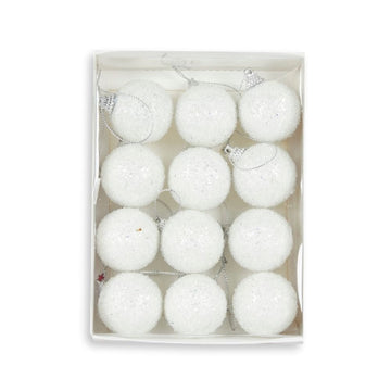 Mini White Sugar Baubles, Pack of 12 - My Christmas