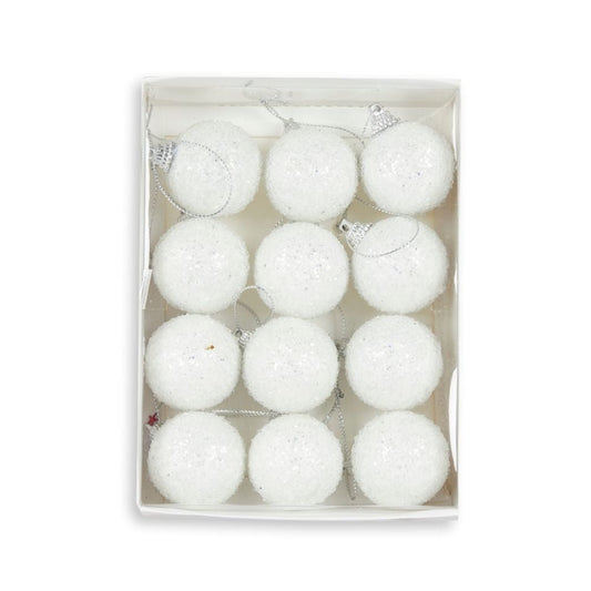 Mini White Sugar Baubles, Pack of 12 - My Christmas