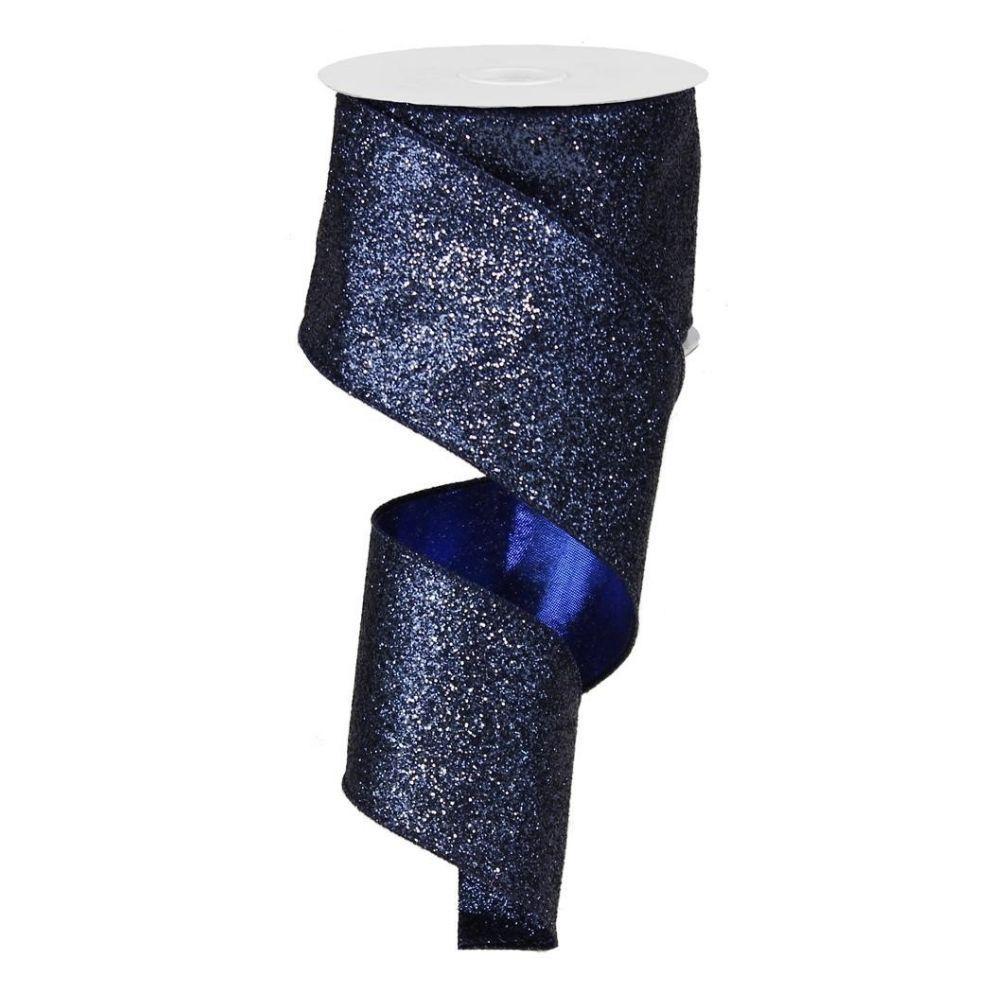 Navy Glitter Ribbon - My Christmas
