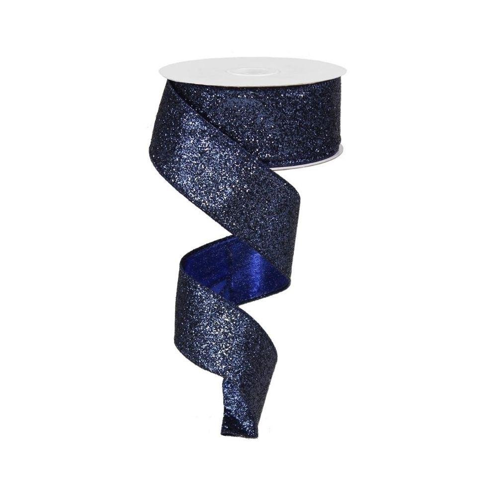 Navy Glitter Ribbon - My Christmas