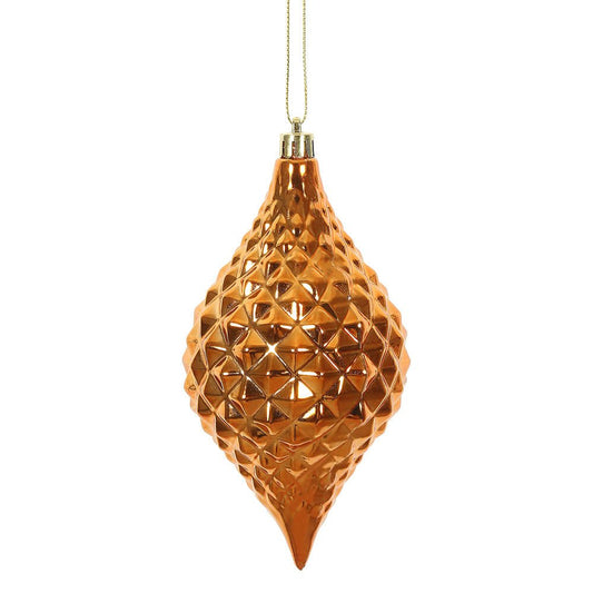 Orange Shiny Diamond Drop Ornament - My Christmas