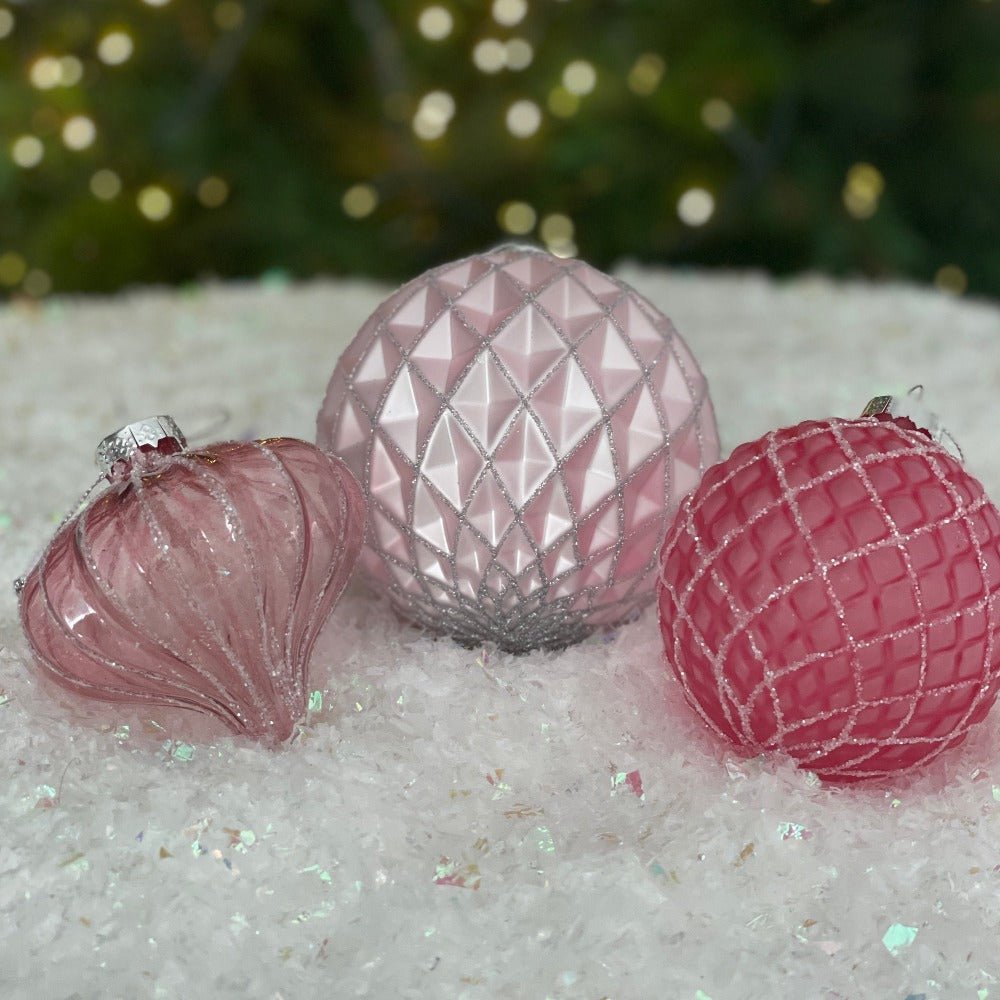 Pink Glass Onion Ornament - My Christmas