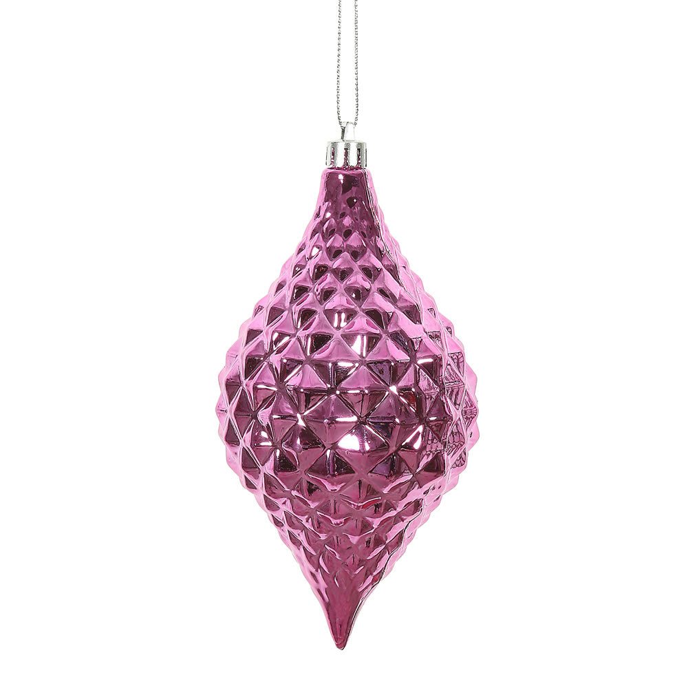 Pink Shiny Diamond Drop Ornament - My Christmas