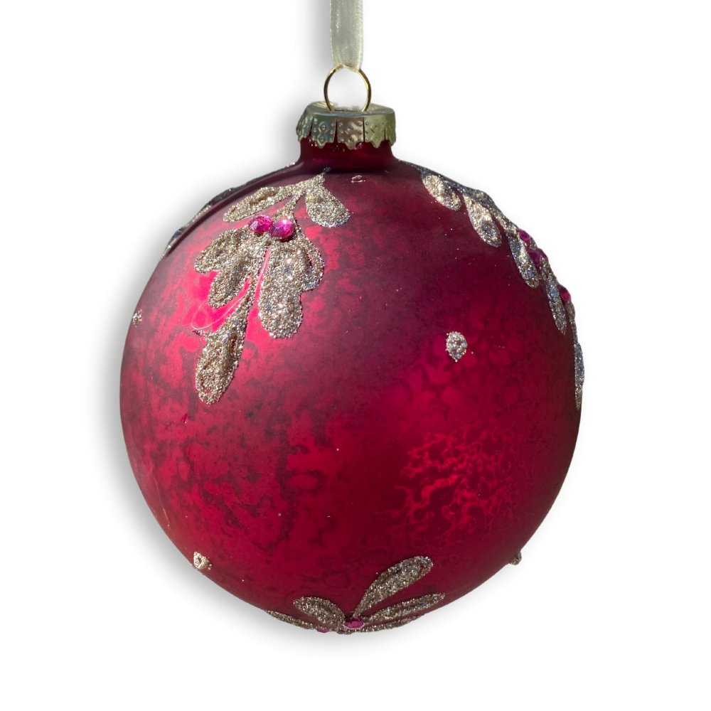 Raspberry Glass Ball Ornament - My Christmas