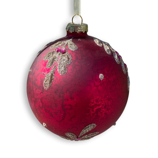 Raspberry Glass Ball Ornament - My Christmas